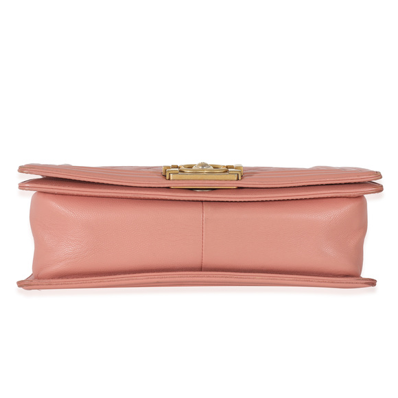 Pink Quilted Caviar Old Medium Boy Bag - Picture 6 of 7